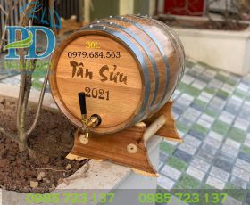 Thùng rượu gỗ sồi mã đồng 100ml